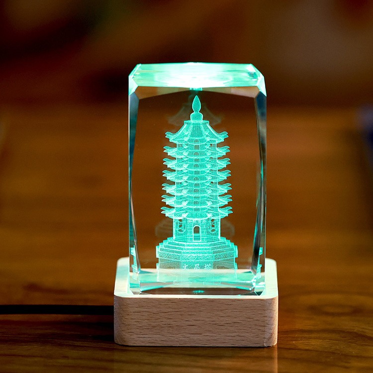 Crystal Seven-layer Nine-layer Wenchang Tower Ornaments Office Desktop Ornaments Children's Room Desk Students College Entrance Examination Gift