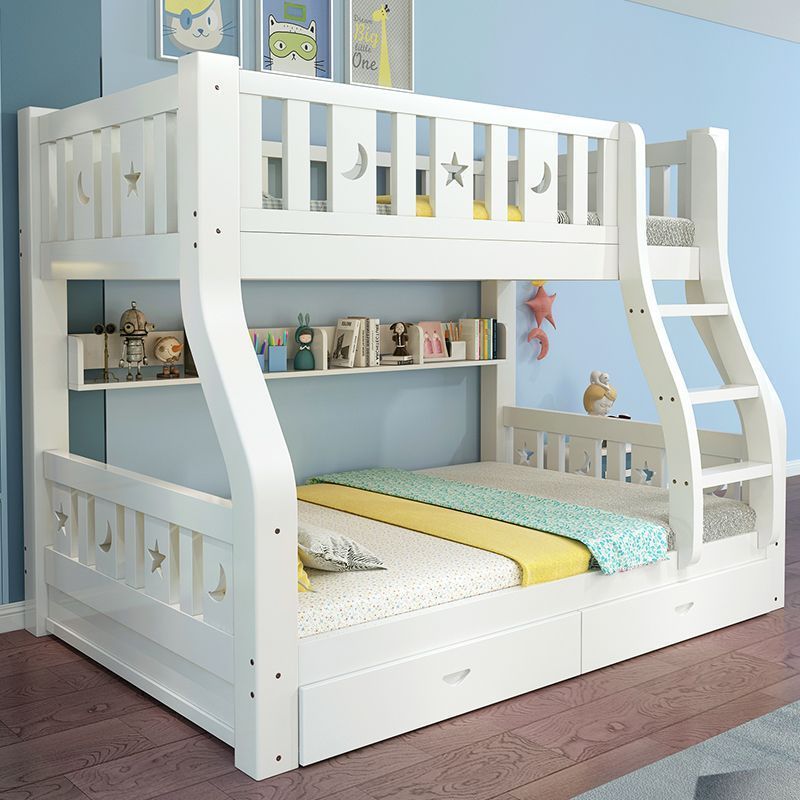 Solid Wood High and Low Bunk Bed, Double Bunk Bed, Two-Story Bunk Bed, Thickened and Thickened Children's Bed, Multi-Functional