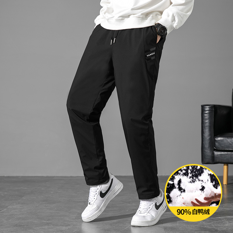 Down Pants Men's 2025 Winter Thickeneded Outdoor Sports Warm and Light White Duck down Pants for Outer Wear