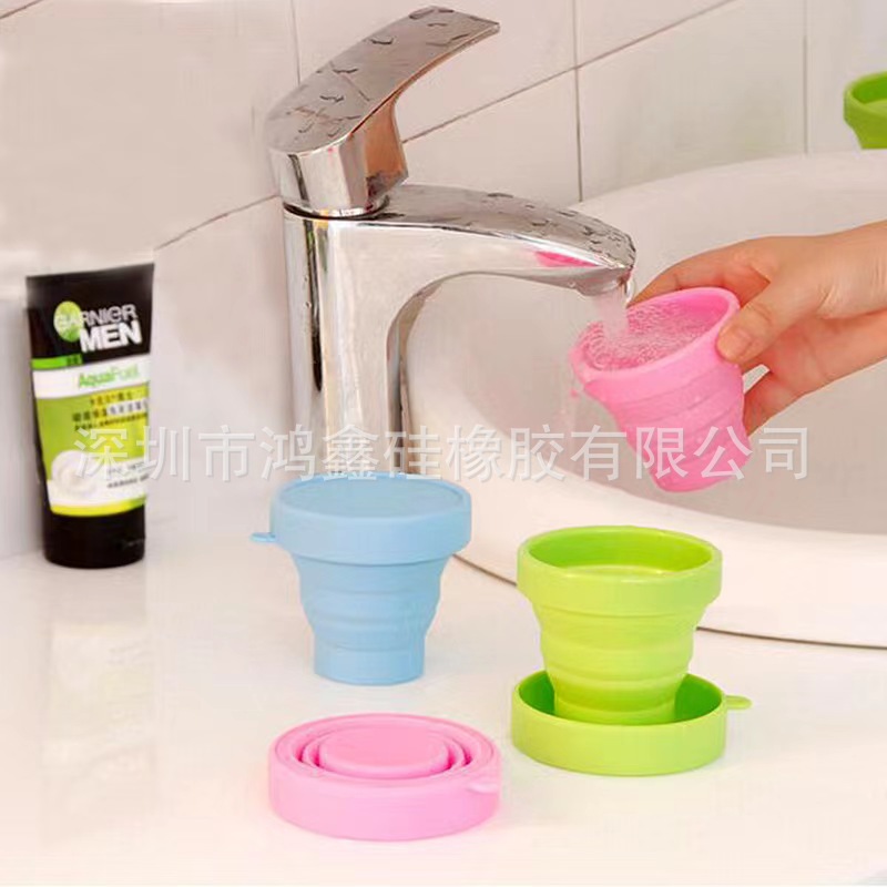 Silicone Folding Water Cup Outdoor Sports Travel Portable Drop-resistant Silicone High Temperature Resistant Telescopic Cup