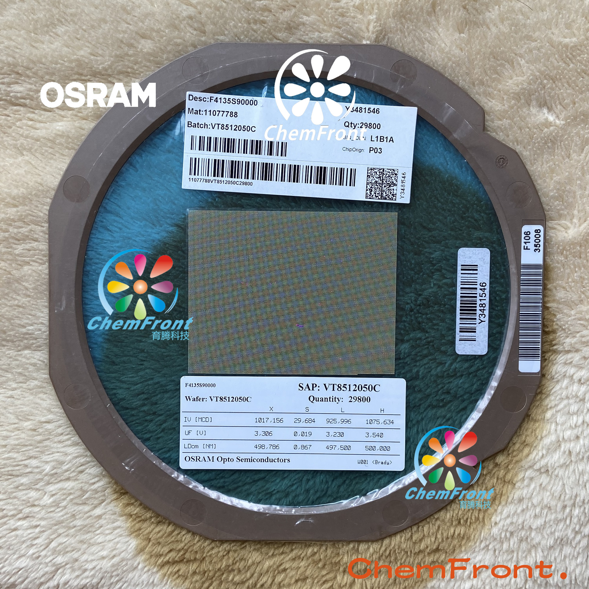Светодиодный чип Osram зеленого света для светофоров электронных дисплеев