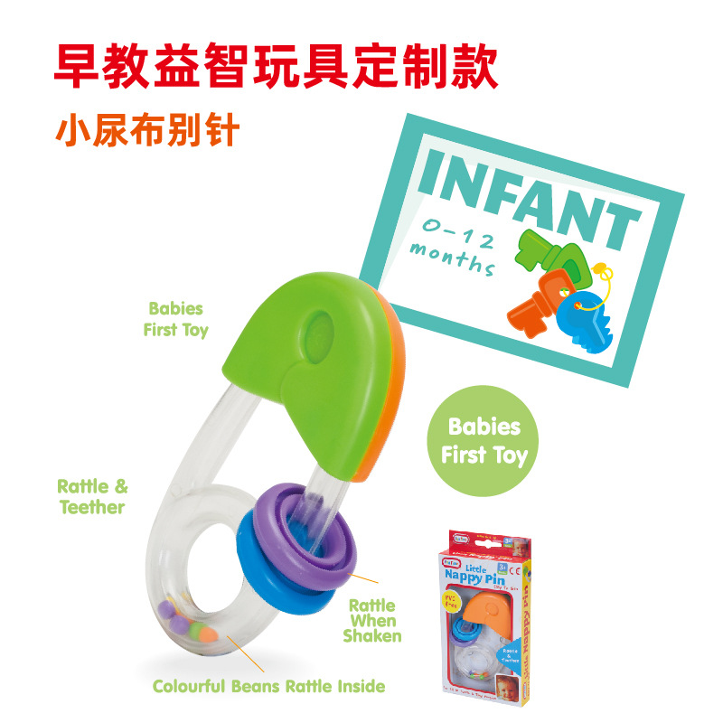 Игрушка-брелок для рук для младенцев, можно грызть, для детей 0-1 года, образовательная тренировка захвата