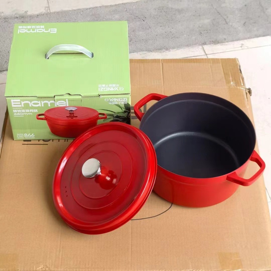 Thickened high quality Enamel Pot Large Capacity Stew Pot Household Non-Stick Pot Stew Pot Soup Fine Iron Pot Gift Wholesale