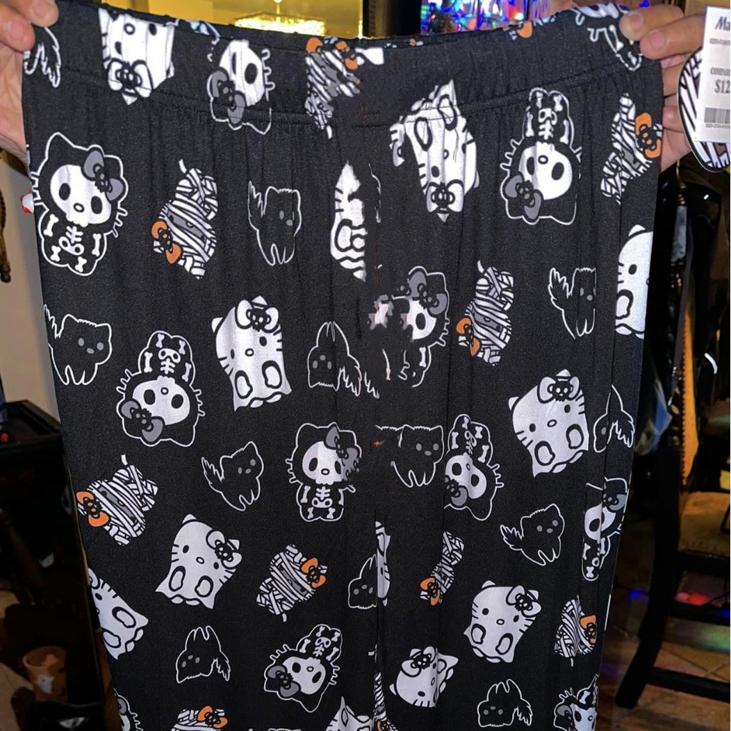 Foreign trade Halloween cartoon KT cat flannel pajama pants women's autumn and winter fleece-lined warm casual home graffiti pants