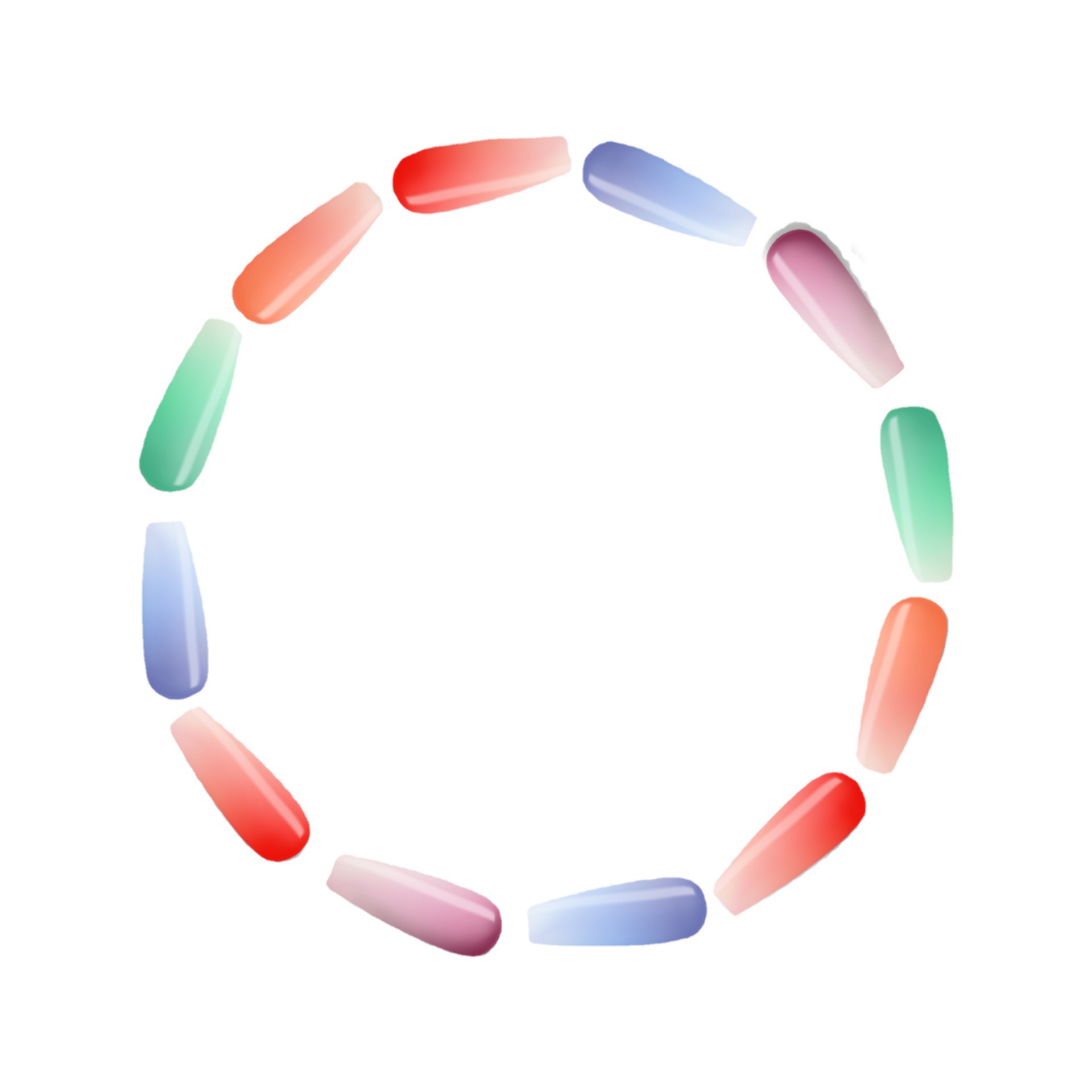 Tang Dynasty Style Wearable Nail Base Nail Design Semi-Finished Base Color Short Ballet One Pair Three Sets 30 Pieces Nail Art