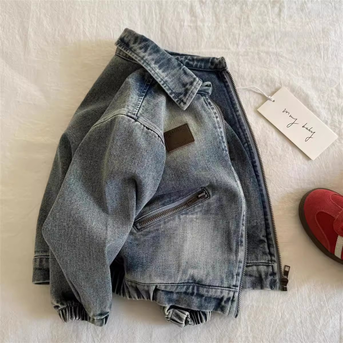 Children's Denim coat 2025 spring and autumn new boys and girls retro coat old baby Korean jeans foreign style