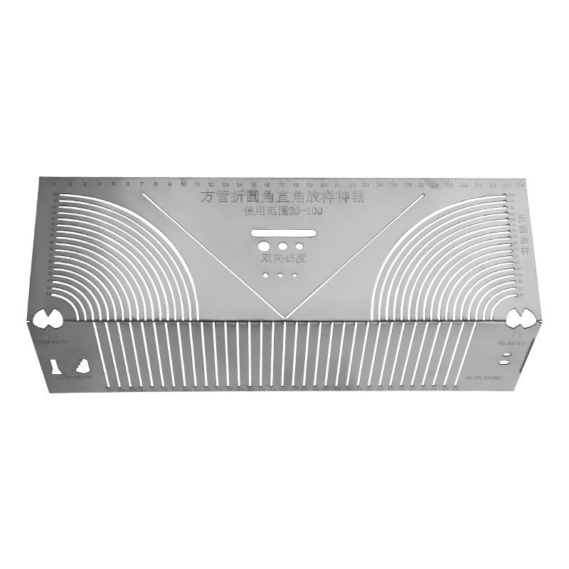 Square Tube Folding Ruler, Square Steel Folding 90-Degree Arc Angle Drawing Ruler, Square Tube Transforming into Right-Angle Arc Multifunctional Marking Tool