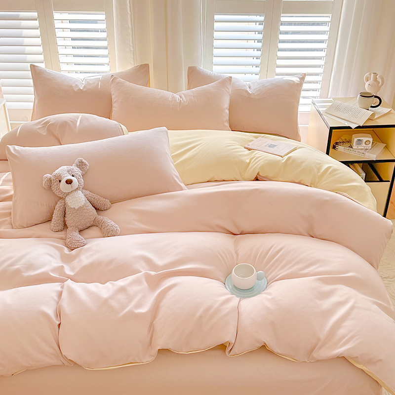 Pure color washed cotton quilt cover single piece Nantong home textile student dormitory single quilt cover wholesale household double quilt cover