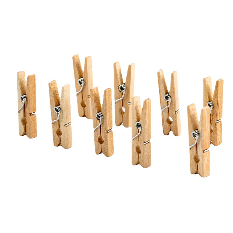 Factory wholesale Wood Birch small clip DIY handmade photo clip natural color wood clip