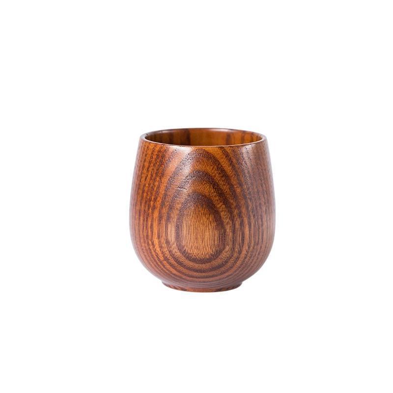 Vintage Jujube Wood Large Belly Cup, Creative Small Wine Cup, Tea Cup, Restaurant Insulated Wooden Cup, Household Wooden Cup with Engraving
