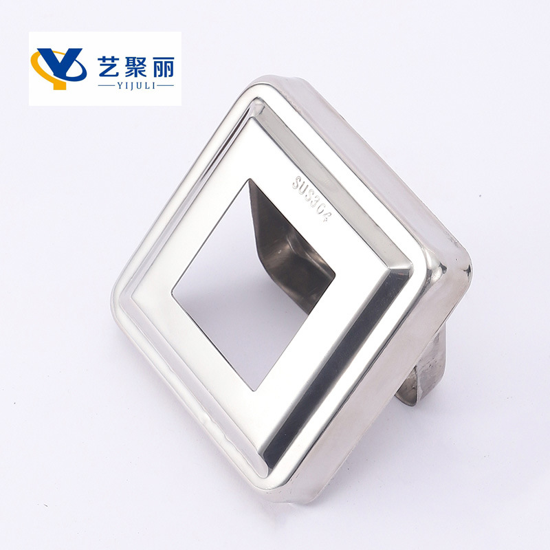 Stainless steel decorative floor ladder handrail square tube decorative cover column guardrail ladder railing 304 stainless steel