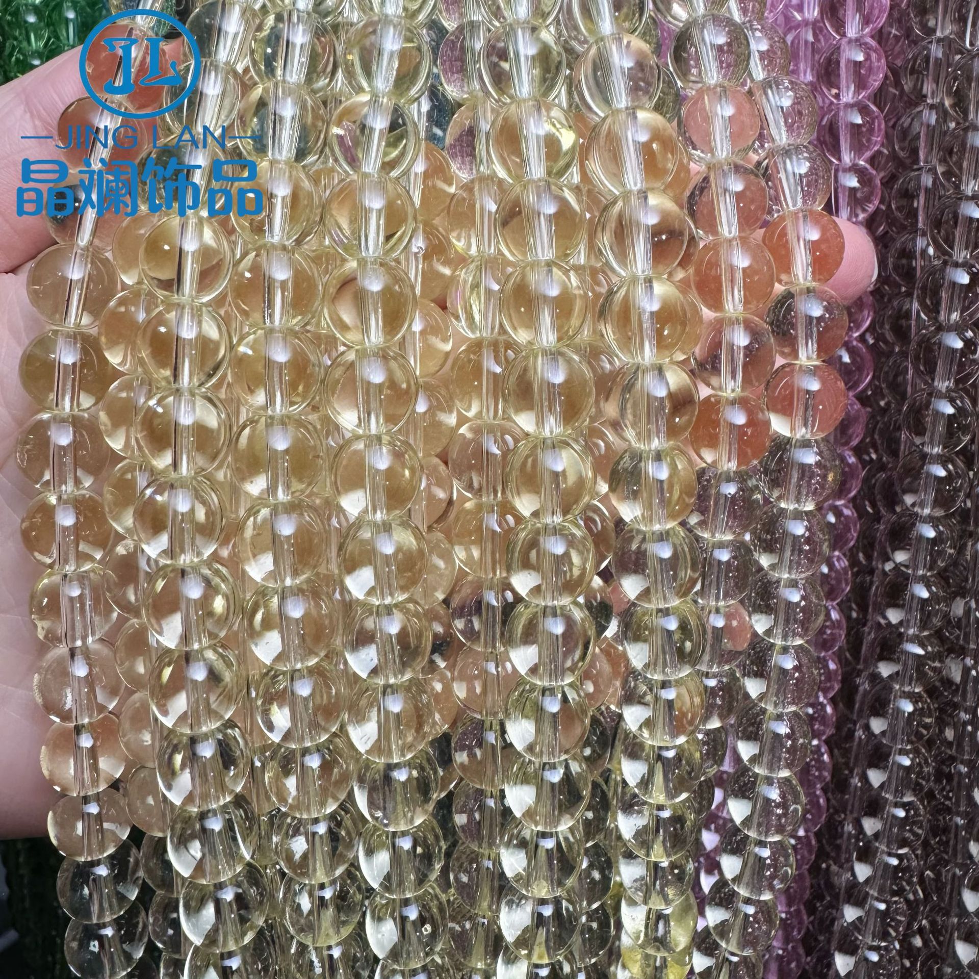 Factory direct high transparent glass beads ice transparent glass beads imitation crystal loose beads bracelet DIY accessories material