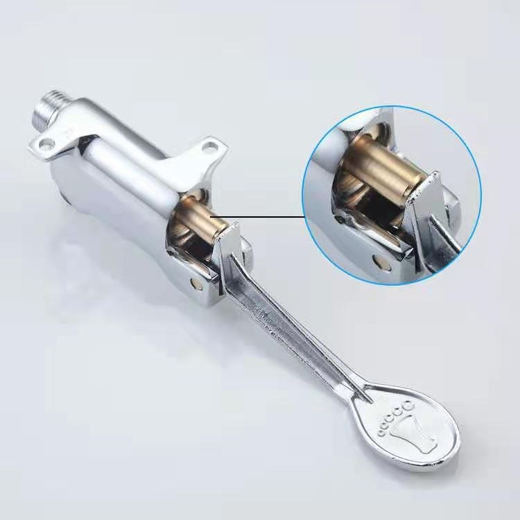 Foot-Operated Switch Single Cold Water Faucet for Hospital, Food Factory, Factory, Basin, Washbasin, Flushing Valve