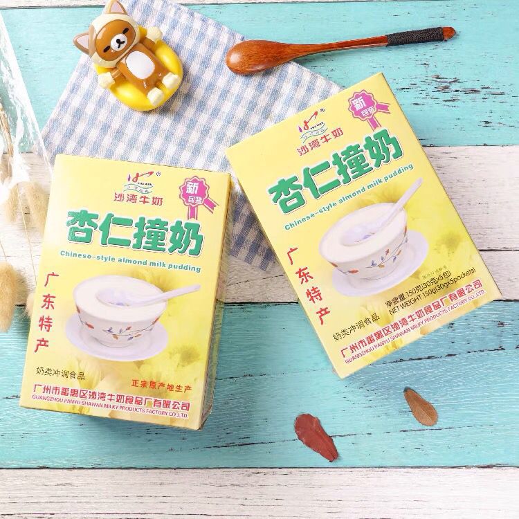 Guangzhou Shawan Ginger Juice Milk 150g Double Skin Milk Almond Milk Boxed Breakfast Drink Souvenir Gift Milk Dessert