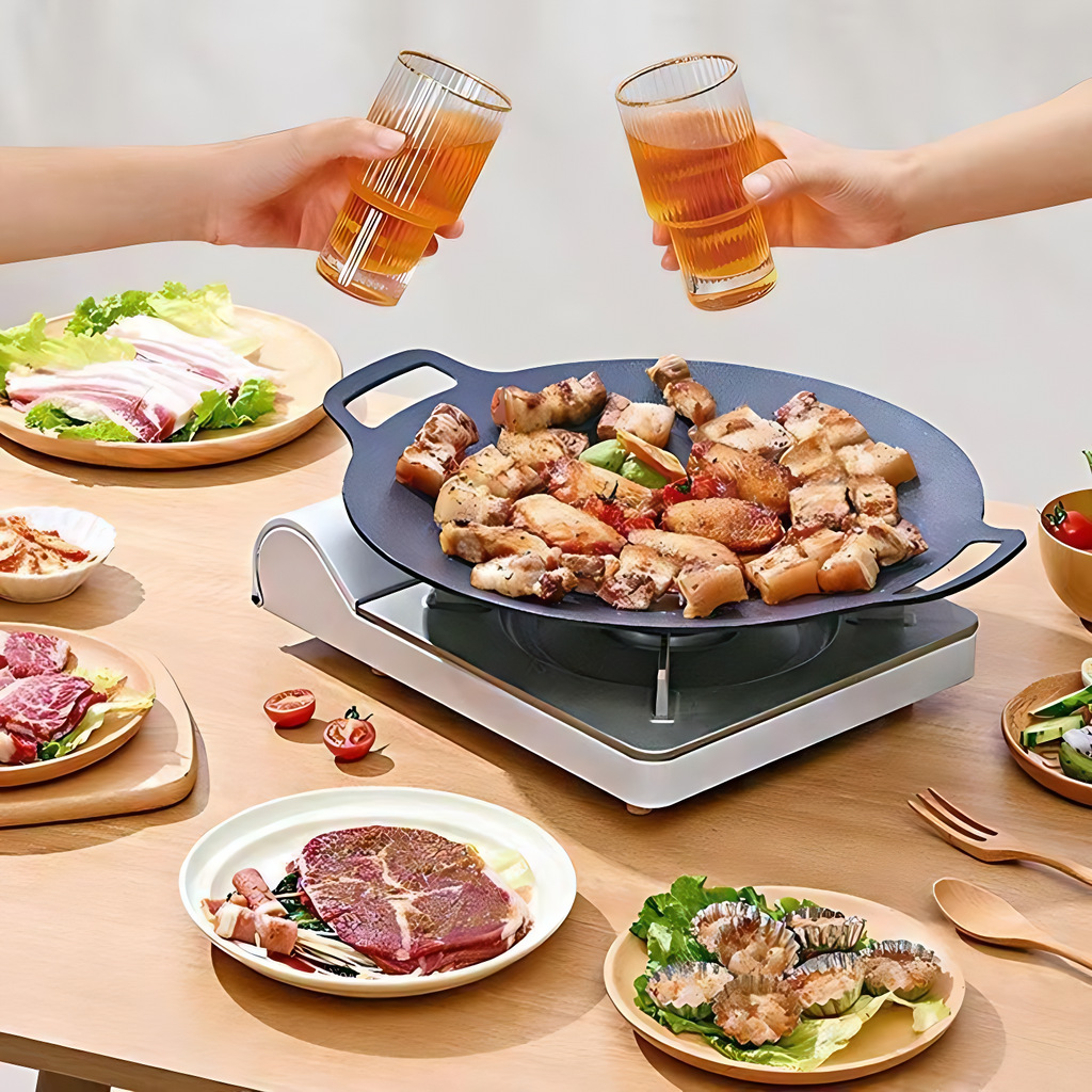 Southeast Asia Grill Plate Barbecue Plate Outdoor Camping Barbecue Plate Household Barbecue Pan Barbecue Frying Pan Cooker Non-stick Pan