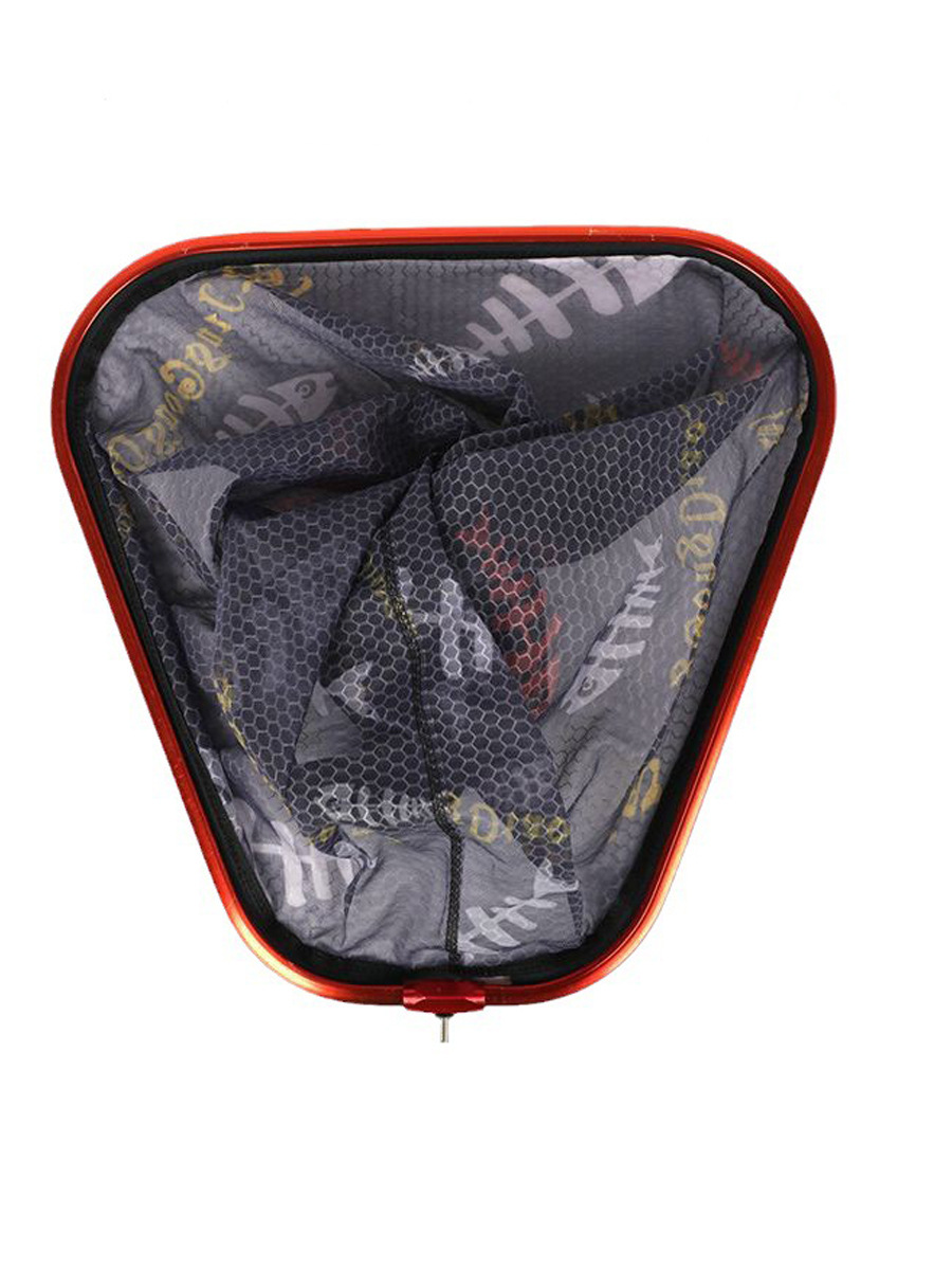 Reinforced One-Piece Aluminum Alloy Round Fishing Net Head, Detachable Triangular Fishing Net Pocket, Fish Bone Color Mesh Head