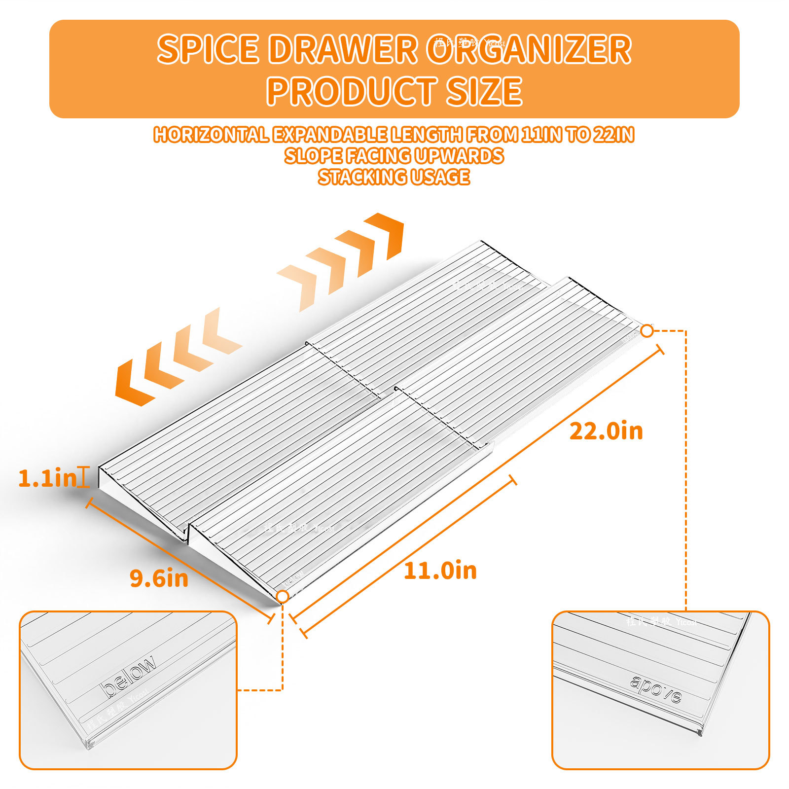 Cross-border Amazon Multi-layer Condiment Storage Rack Stepped Spice Bottle Display Rack Transparent Adjustable Storage Rack