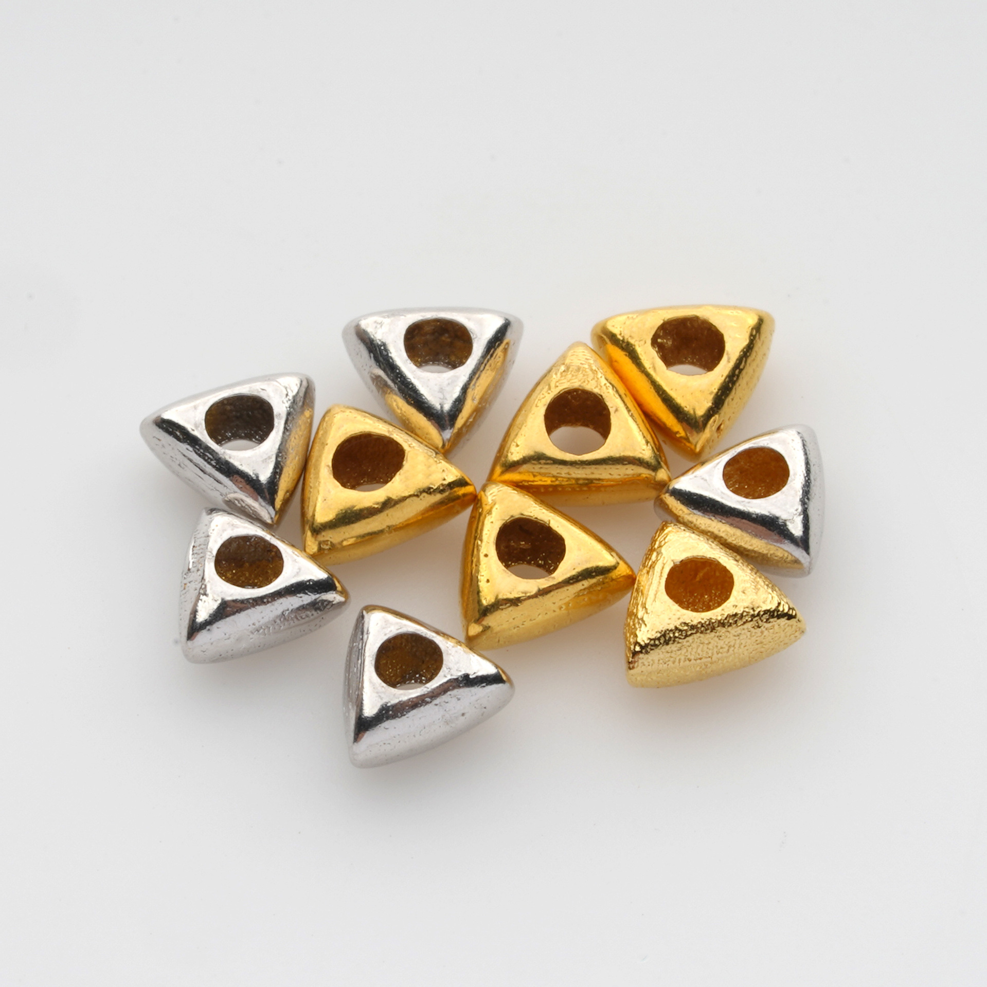 18K Gold Separator Beads Abacus Beads Triangle Beads Square Beads Handmade DIY Accessories Au750 Accessories Factory Direct Sales