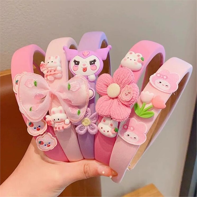 Kroomi Cartoon Children's Hair Band Girl's Cute Bangs Broken Hair Band Girl's Sweet Princess Hair Accessories