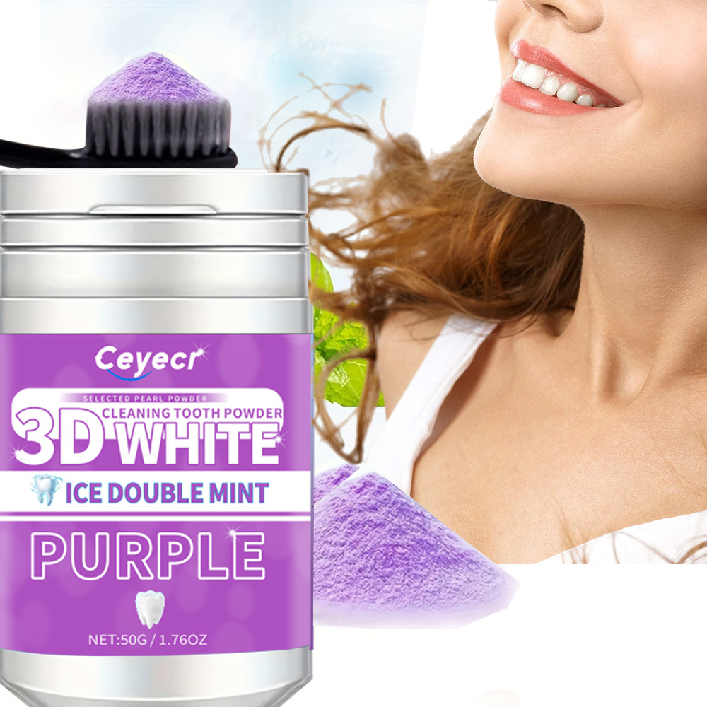 V34Pap5 3 Days 3 Days Purple Teeth Whitening Powder Stain Removal Oral Whitening Tooth Powder Fresh Mouth