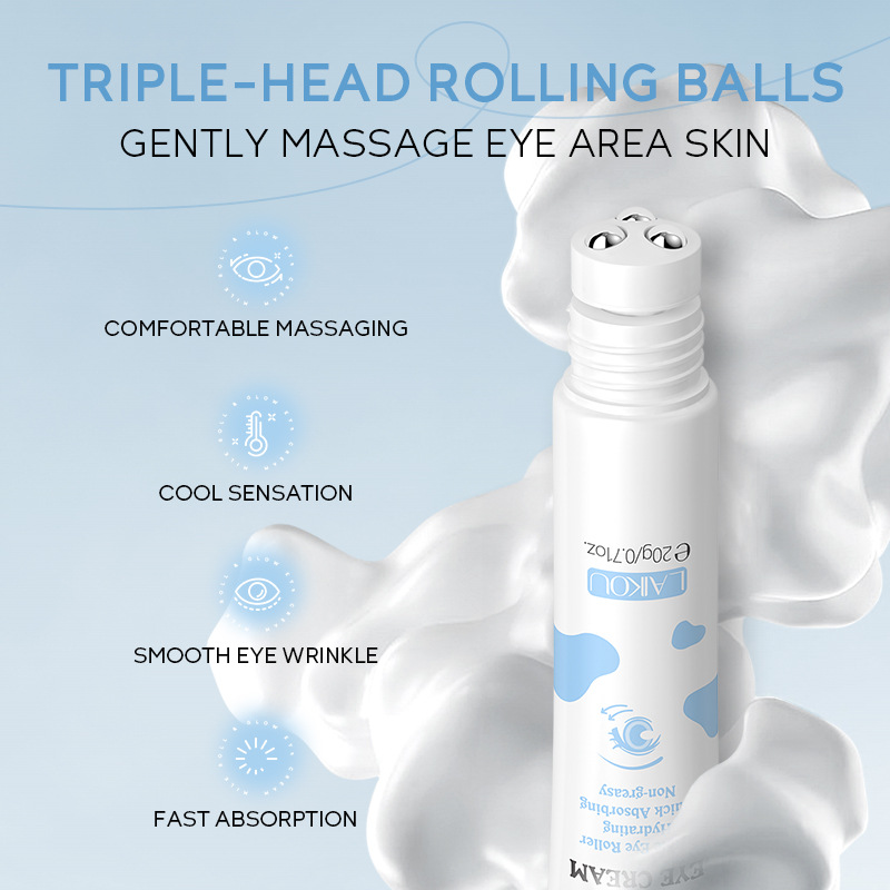 Cross-border LAIKOU milk ball light eye cream 20g hydrating and moisturizing eye skin in stock
