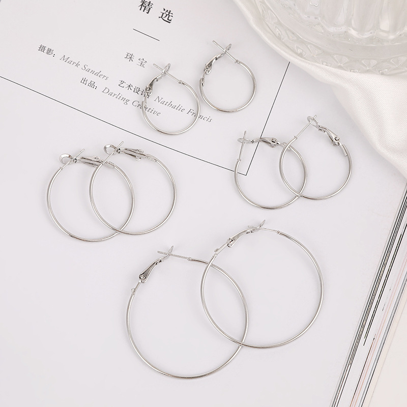 Cross-border new pin buckle earrings unique ins niche design sense earrings Europe and the United States exaggerated large hoop earrings wholesale