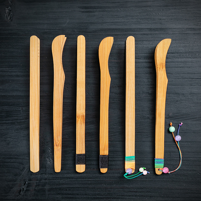 Handmade Rope Natural Bamboo Tea Clip Anti-Scalding Anti-Slip Tea Cup Clip Chinese Tassel Tweezers Kung Fu Tea Set Accessories