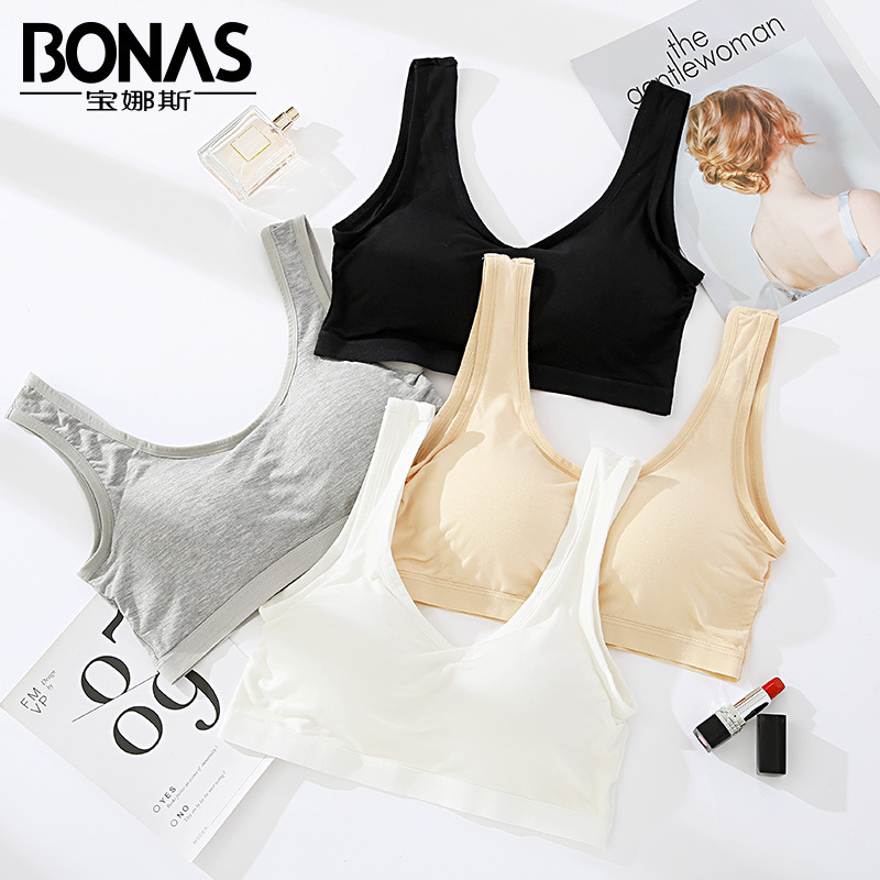 Girls' Japanese Style Intimates, Women's Non-Wired Student's Comfortable Junior High School and High School Girl's Big Breasts Showing Small Bra Thin Summer
