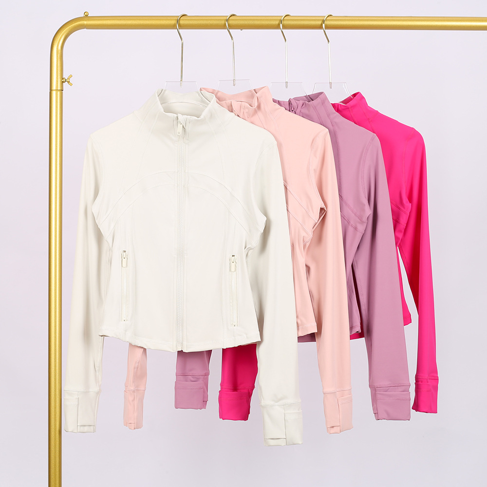 Lulu Df куртка с воротником-стойкой короткая куртка облегающая эластичная куртка золотая молния фитнес йога одежда