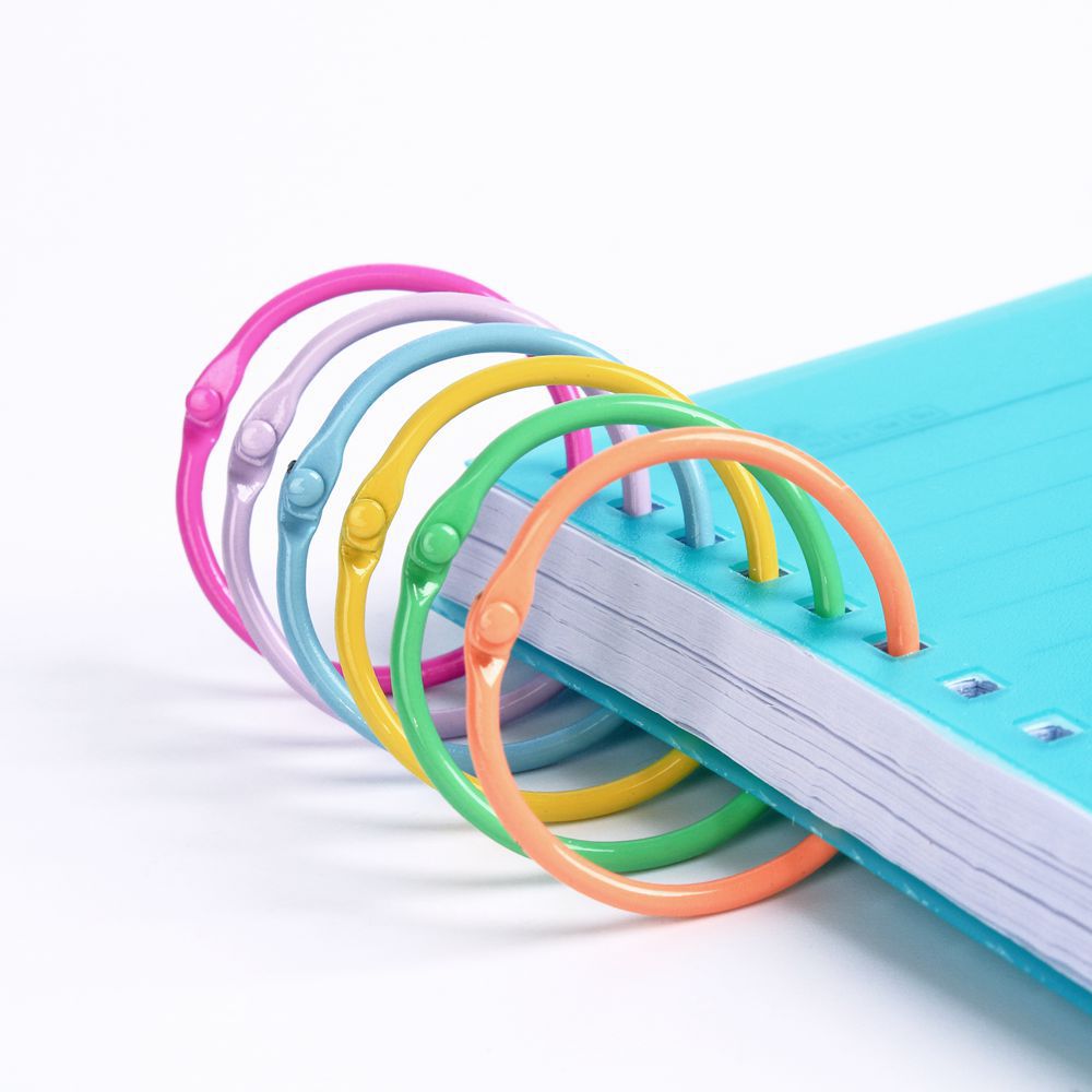 Manufacturer Wholesale Metal Book Ring Open Loose-Leaf Ring Loose-Leaf Ring Binding Iron Ring Card Movable Ring Colorful Open Ring