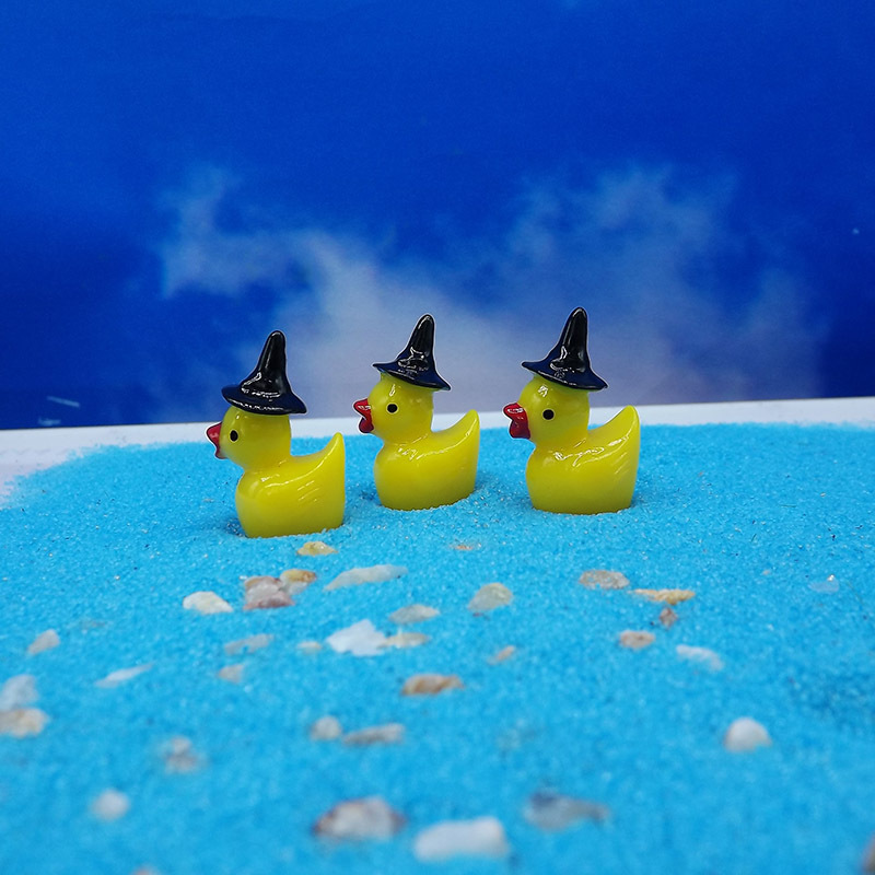 Colorful Wansheng witch hat duck doll pendant Moss micro landscape creative decoration jewelry resin crafts