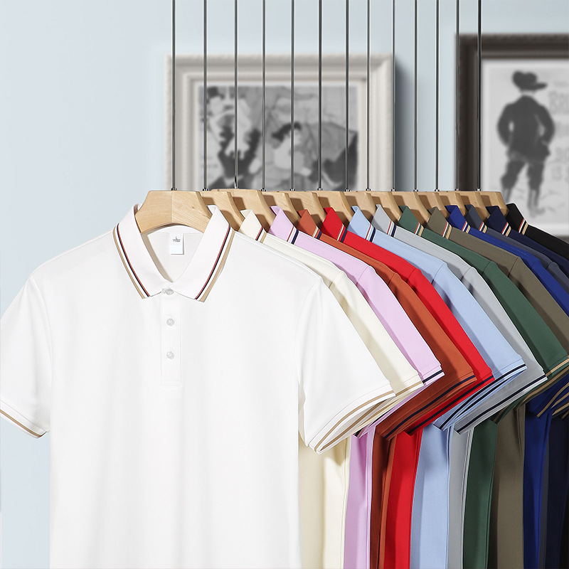 Contrast Color Lapel Polo Shirt Work Uniform Custom Corporate Workwear Printed Logo Embroidery Summer Short-Sleeve Advertising Shirt