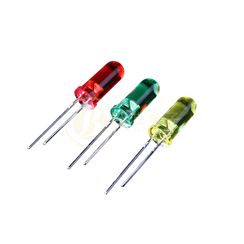 Factory wholesale 12.5mm high glue 5mm round head LED light-emitting two-pole lamp direct plug lamp beads 5 high colloid LED lamp