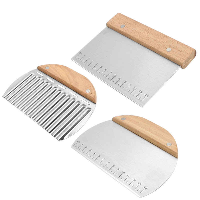 Graduated Flour Cutter Oak Handle Dough Cutter Spike Potato Cutter Potato Lattice Cutter Corrugated Fries Cutter