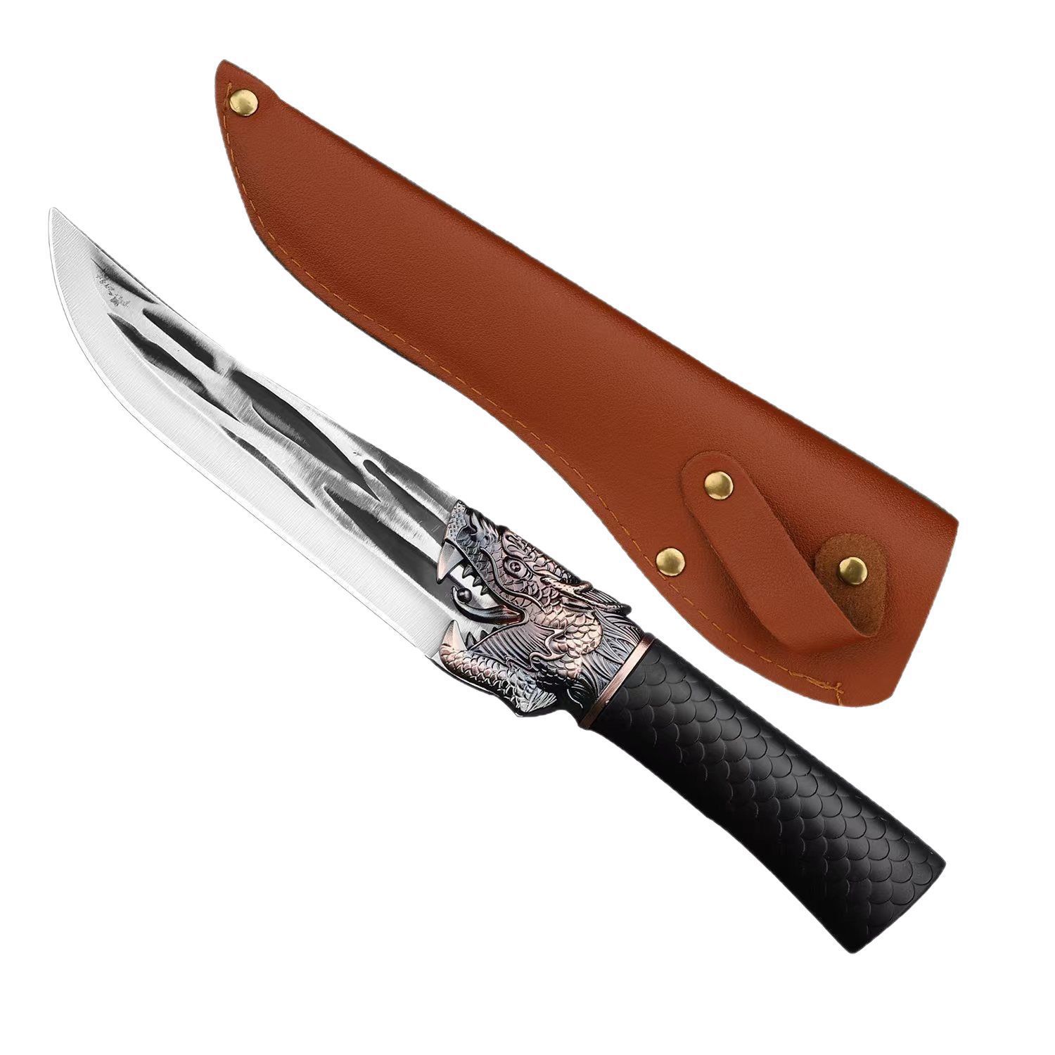 Household Forged Faucet Dragon Scale Non-Slip Bone Knife Stainless Steel Mongolian Meat Cutting Knife Sharp Slicing Knife