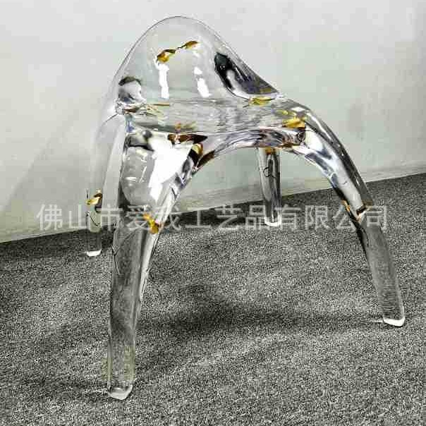 Designer Art Chair Hotel High-End Seat Transparent Ice Crystal Art Living Room Chair High-End Place Seat Source