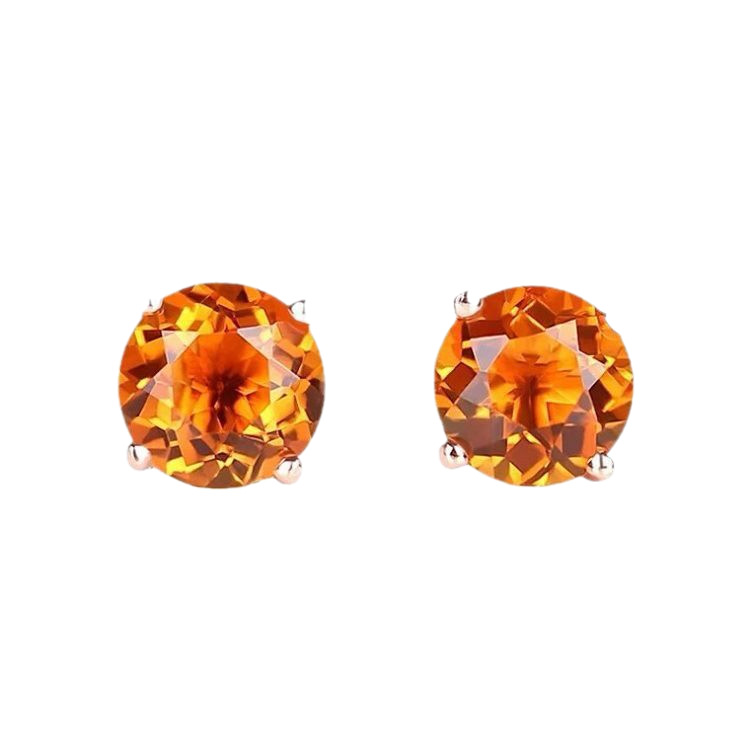 Small Fresh Earrings Brazilian Crystal All-Over S925 Pure Earrings Garnet Peridot Topaz Earrings Color Preservation