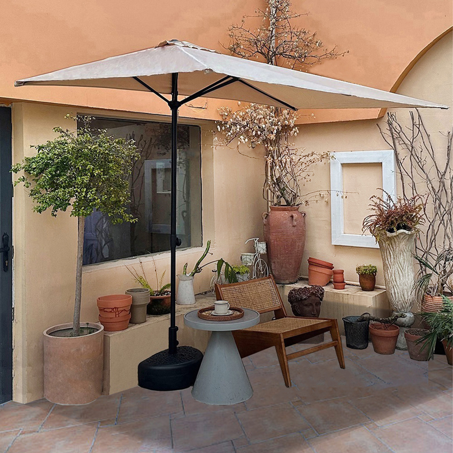 Outdoor Sticking Wall Half-Side Sunshade Rectangular Balcony Garden Liftable Courtyard Outdoor Green Planting Sunshade Shed