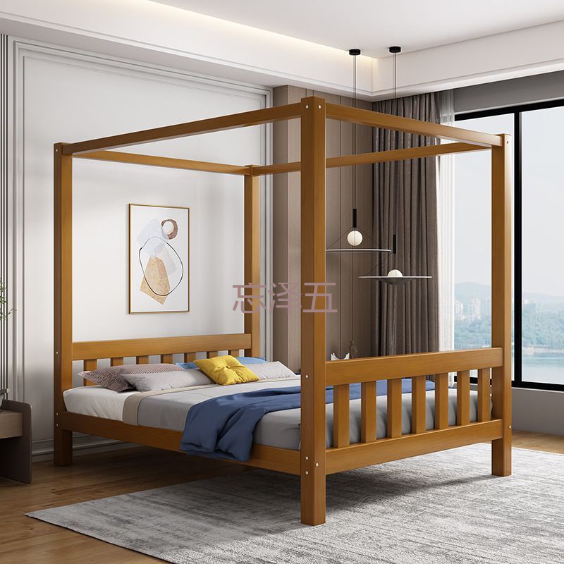 PCGS Old Style Solid Wood Bed Old Style Adult Simple Bed Bedroom Home Bed Palace Bed Pine Ancient Style Bed Chinese Style