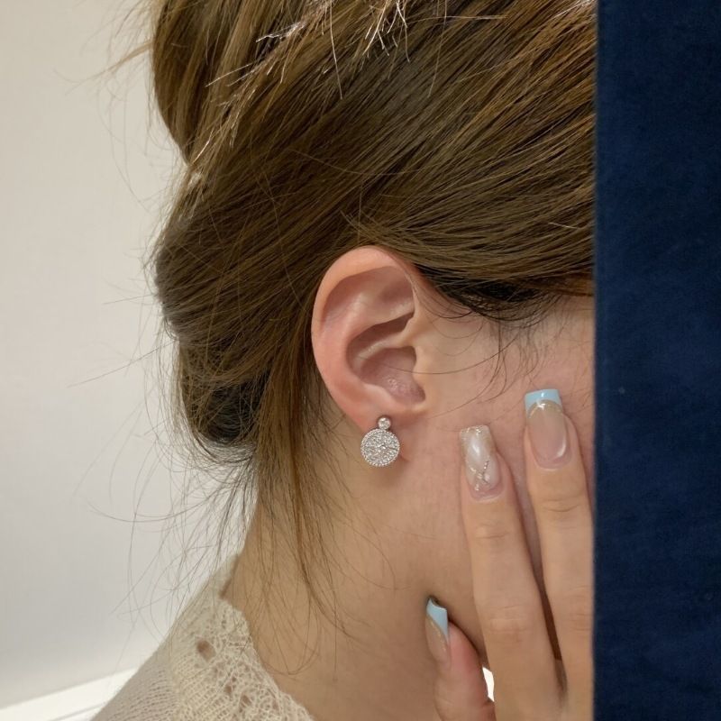 Exquisite Quality Accessible Luxury High-End Full Diamond Eight-Pointed Star Compass S925 Silver Top Chain Earrings Ring Fashion Set