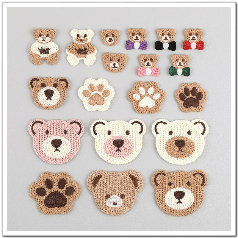 самые простые для сочетания мультяшные медвежьи вышитые наклейки для сумок, чехлов для мобильных телефонов, аксессуаров для волос, декоративной обуви, носок, патчей для свитеров, аксессуары для одежды