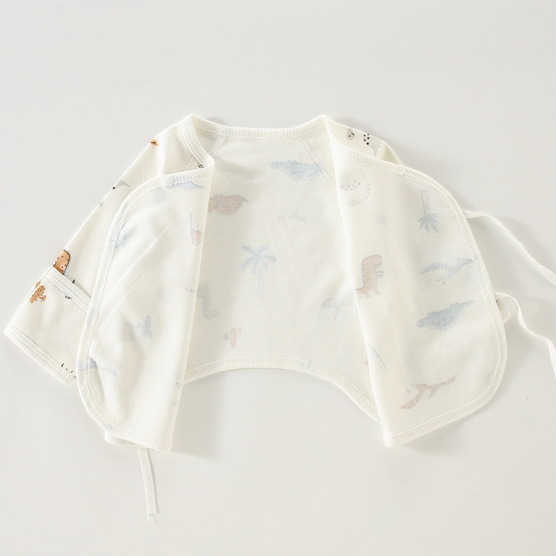 Spring and Autumn Newborn Half-Back Lace-Up Newborn Monk Clothing Cotton Baby Clothes Boneless Dig-Back Single Top