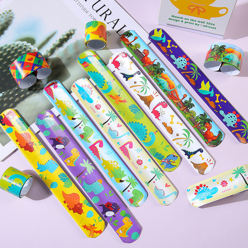 New Dinosaur Pop Ring Bracelet Children's Toys Pat Ring Animal World Pop Ring Toys Small Gifts Wholesale