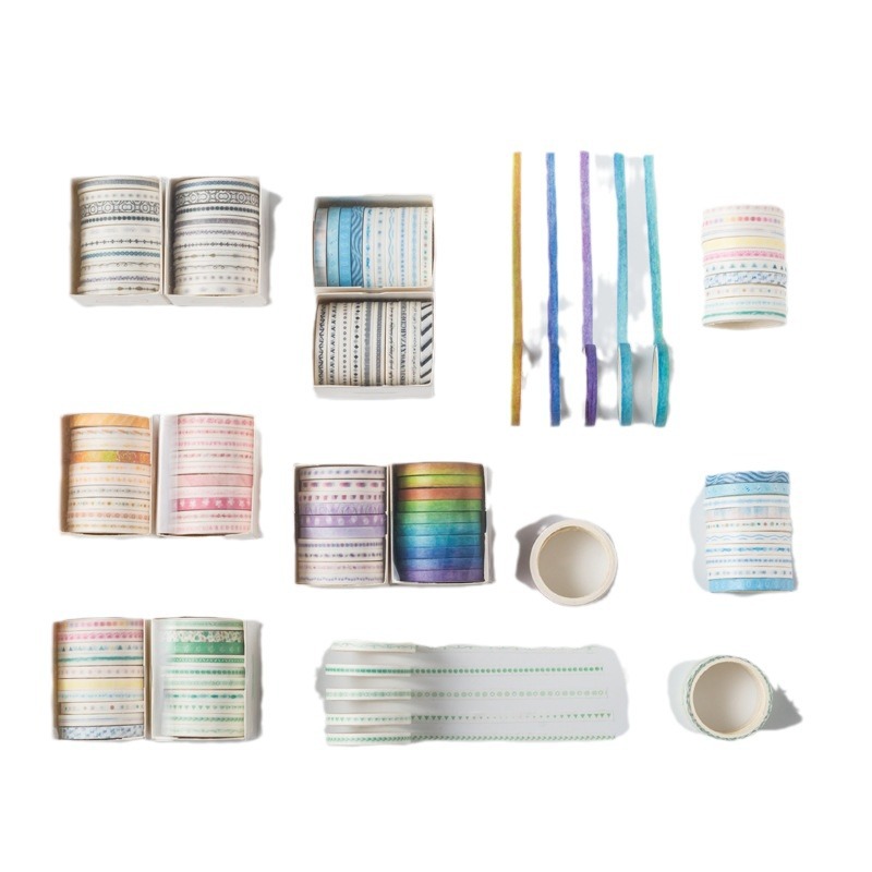 AGUGU Japanese ultra-fine and paper tape basic sticker hand account material retro solid color ins Wind hand account tape