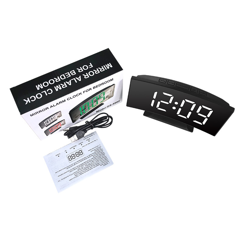 Foreign Trade Amazon Cross-Border New Rgb Colorful Large Screen Display Digital Clock Dual USB Smart Mirror Alarm Clock