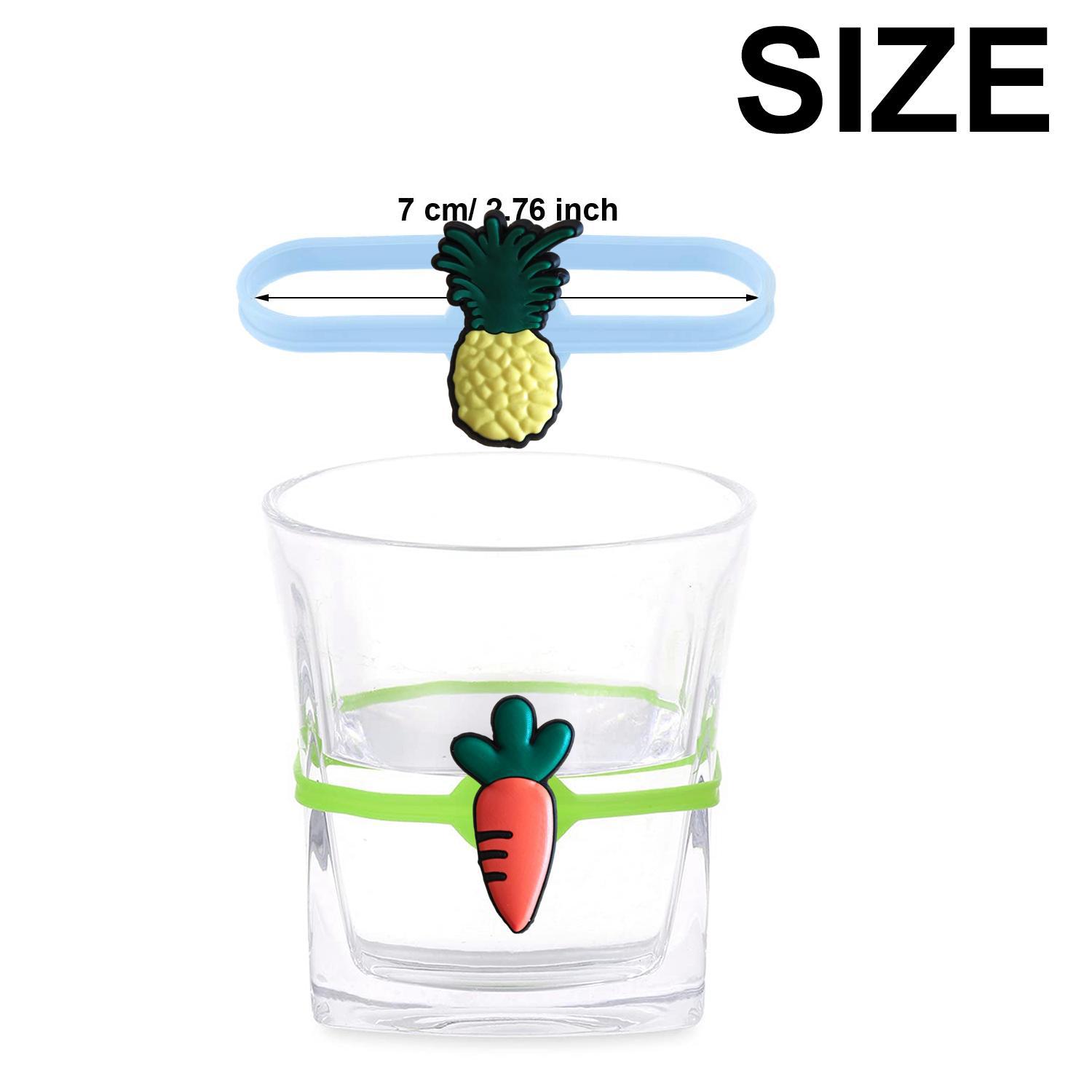 Vegetables and Fruits Creative Silicone Wine Glass Identifier Temu Bar Party Ktv Identifier Mark Wine Holder