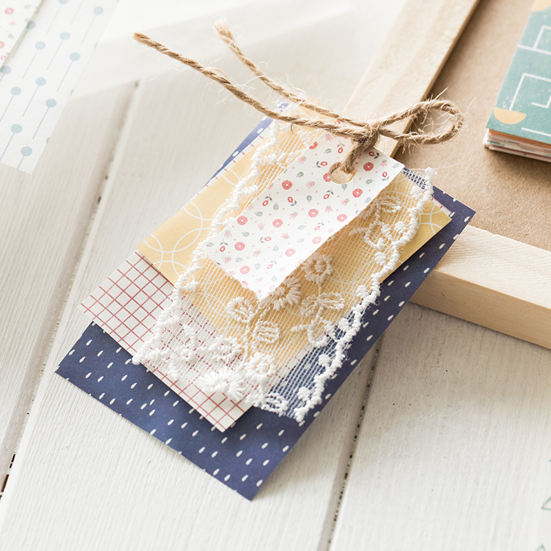 Yanji sweet supplies series Material paper artistic lace Plaid diy journal tag base decorative note paper