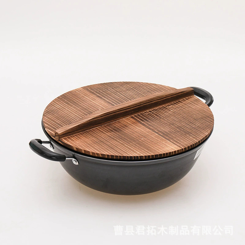 Household Old-fashioned Chinese Fir Pot Cover Wok Cover Wooden Head Large Pot Cover Solid Wood Pot Cover Water Tank Lid Universal Lid Heat Resistant