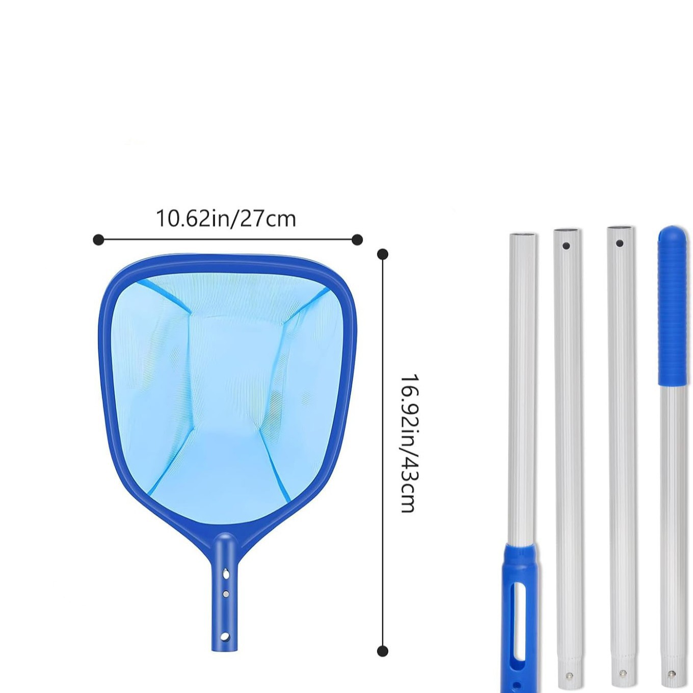 Swimming Pool Cleaning Supplies Accessories Fish Pond Leaves Deep Water Shallow Water Fishing Leaf Net Skimming Flat Net Aluminum Alloy Rod Tube