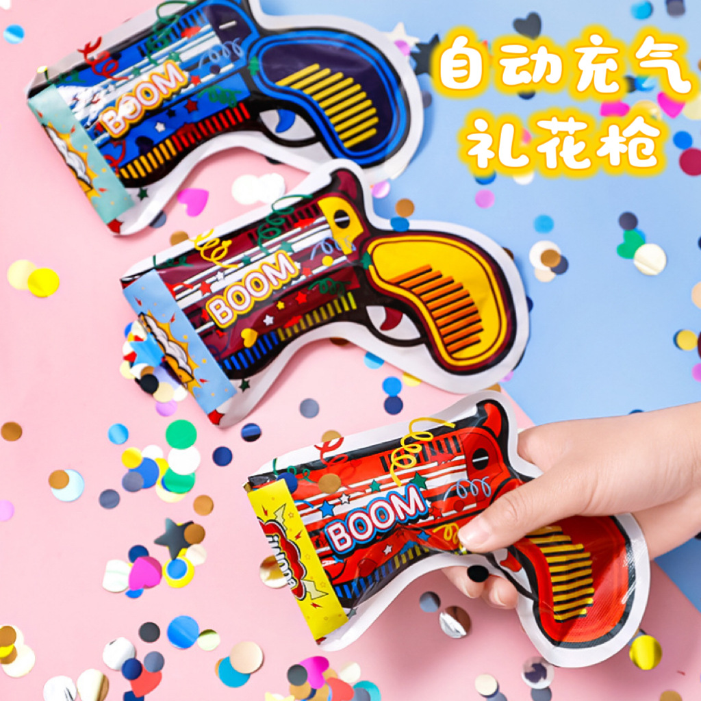 Новогоднее фейерверк-ружье, фейерверк, маленькое фейерверк-ружье, ручное бросание, автоматическое надувное